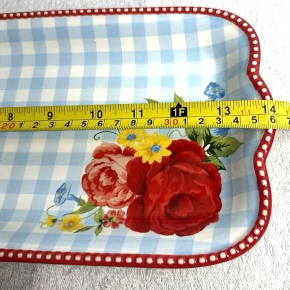 Pioneer Woman Sweet Rose Narrow Platter 14x7 Serving Tray - Picture 5 of 10
